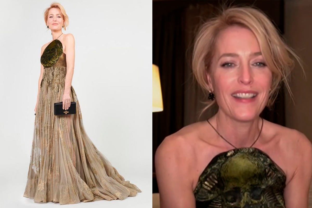 Gillian Anderson vestido Golden Globe 2021