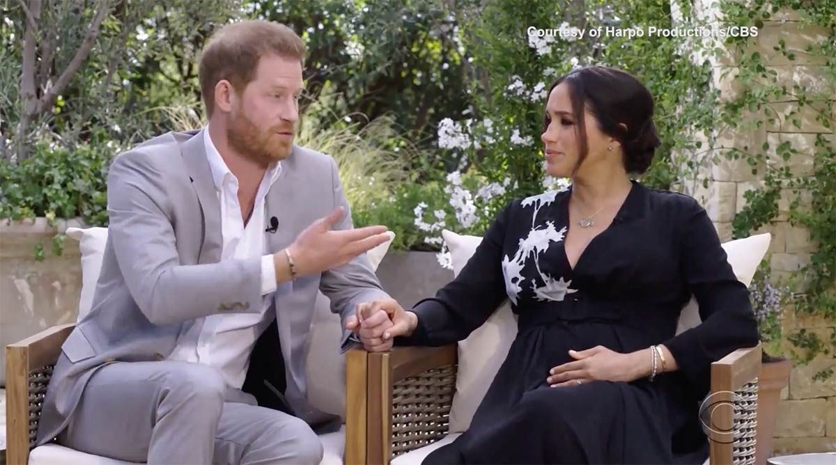 Príncipe Harry y Meghan Markle en entrevista con Oprah Winfrey