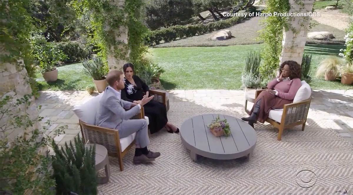 Príncipe Harry y Meghan Markle en entrevista con Oprah Winfrey