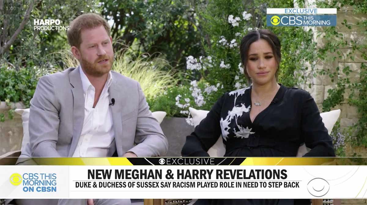 Príncipe Harry y Meghan Markle en entrevista con Oprah Winfrey