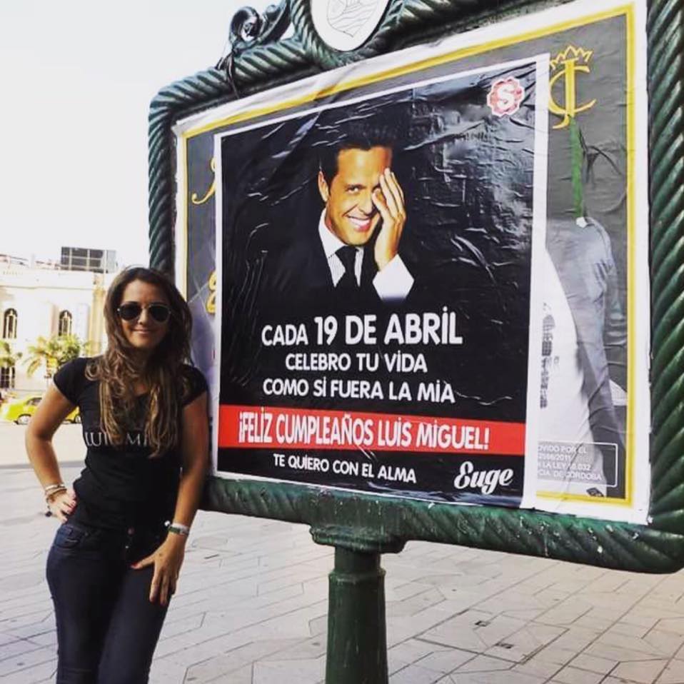 2015. María Eugenia Cabral festejando el cumpleaños de Luis Miguel.