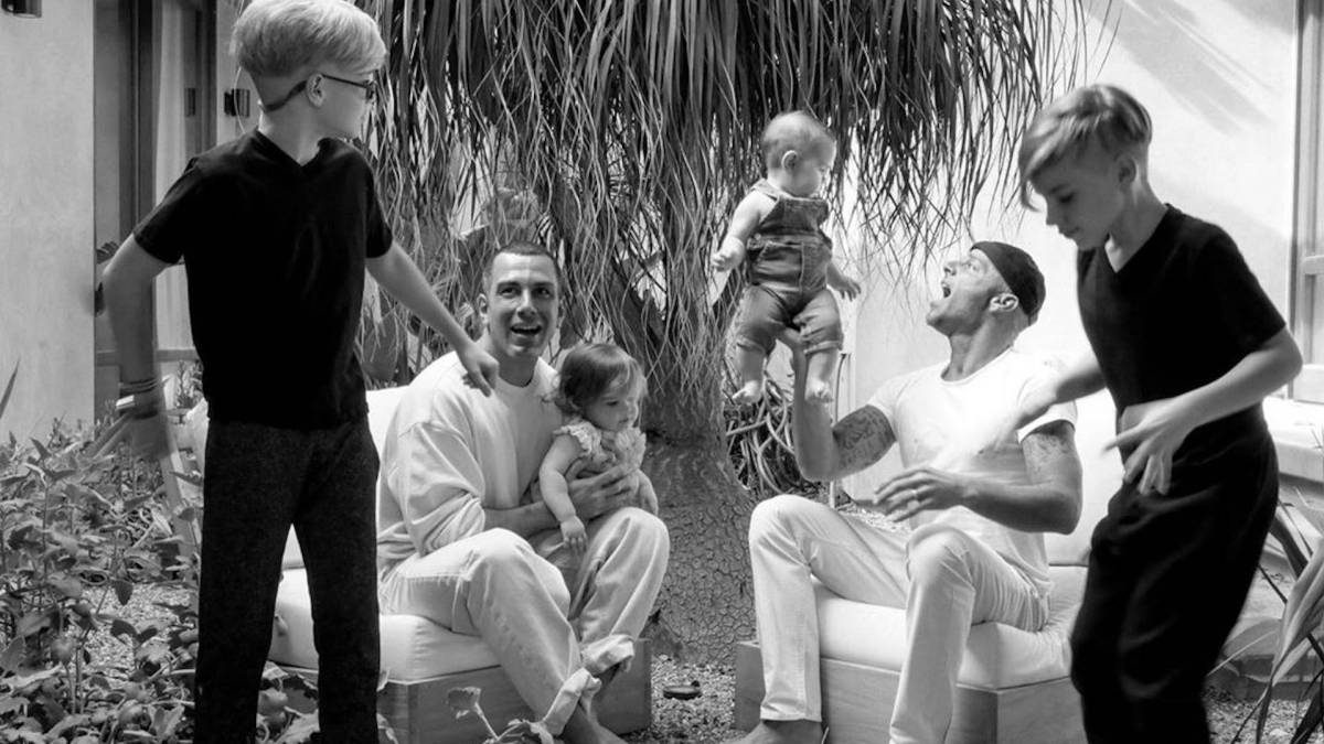 Ricky Martin con su esposo Jwan Yosef y sus hijos Valentino, Matteo, Lucia y Renn