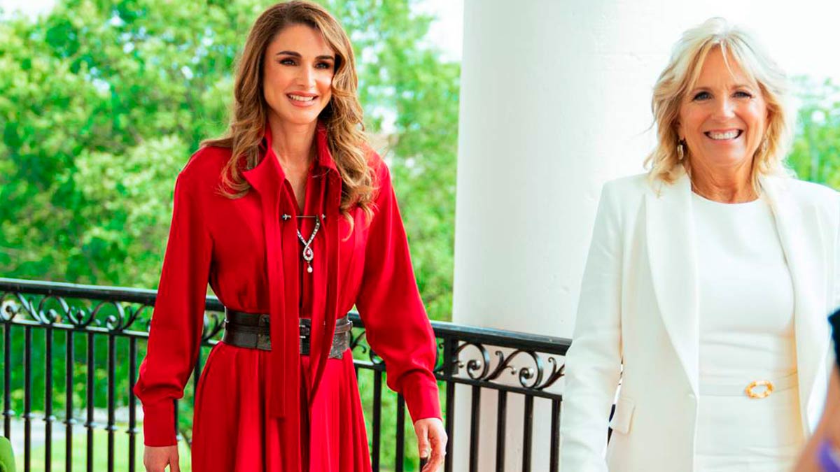 Rania de Jordania encanta con su visita a la Casa Blanca