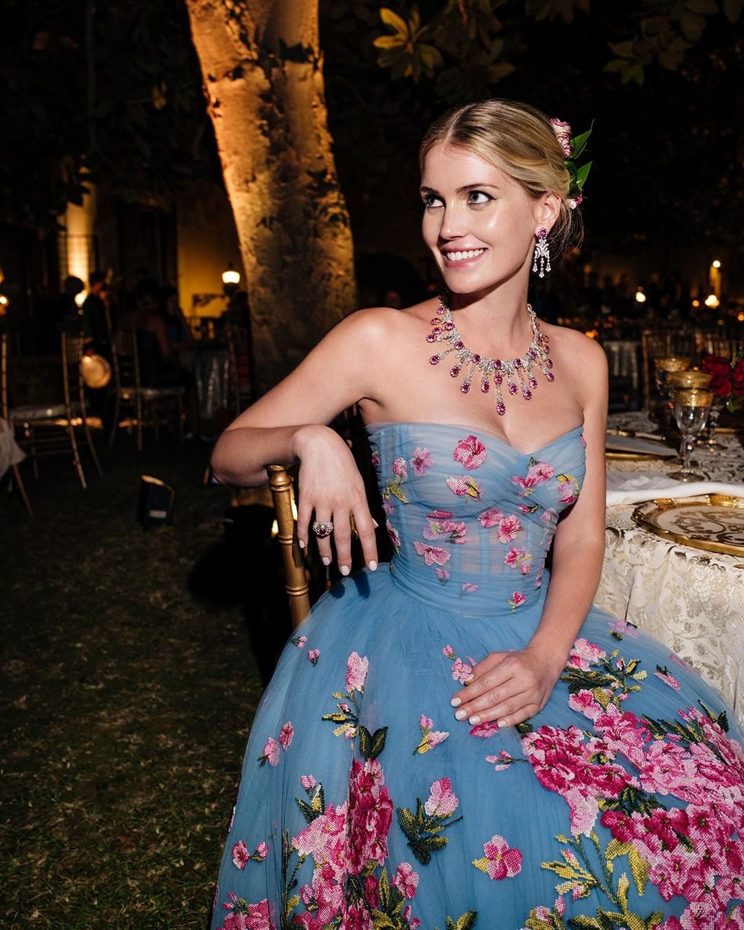 Lady Kitty Spencer vestido azul