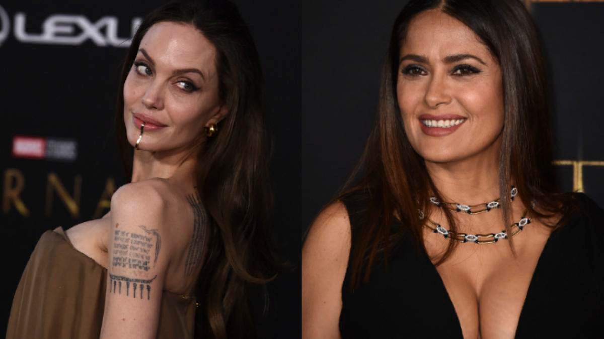 Angelina Jolie y Salma Hayek disfrutan una noche familiar en premier de ‘Eternals’