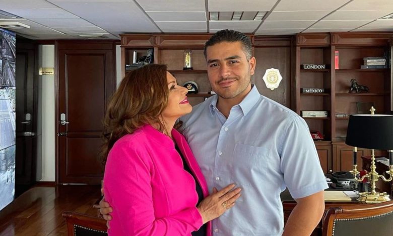 María Sorte y su hijo Omar García Harfuch