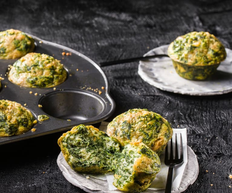 Muffins de espinaca con queso feta