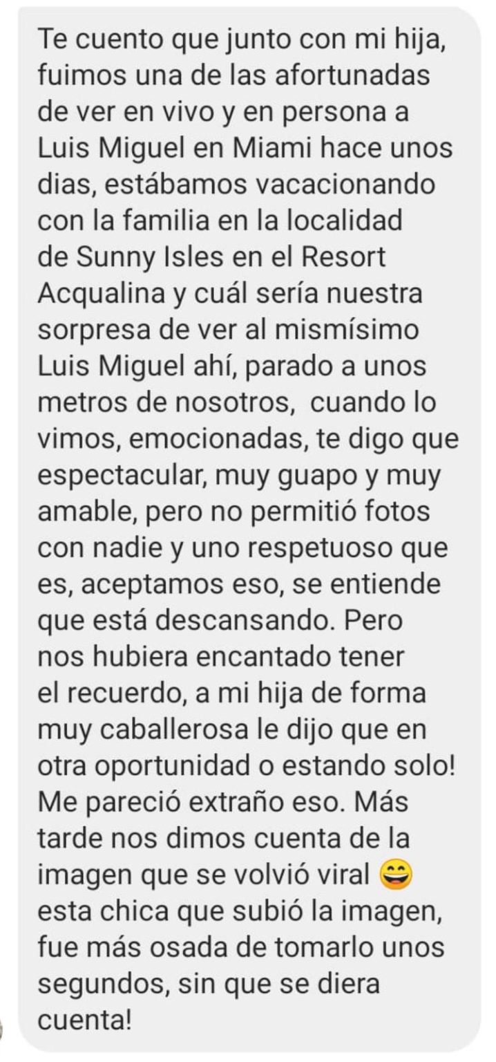 Mensajes sobre Luis Miguel y su relación con Mercedes Villador