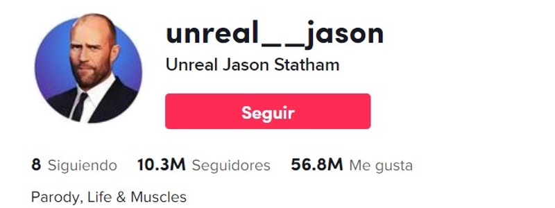 La cuenta falsa de Jason Statham en TikTok tiene más de 10 millones de seguidores. 