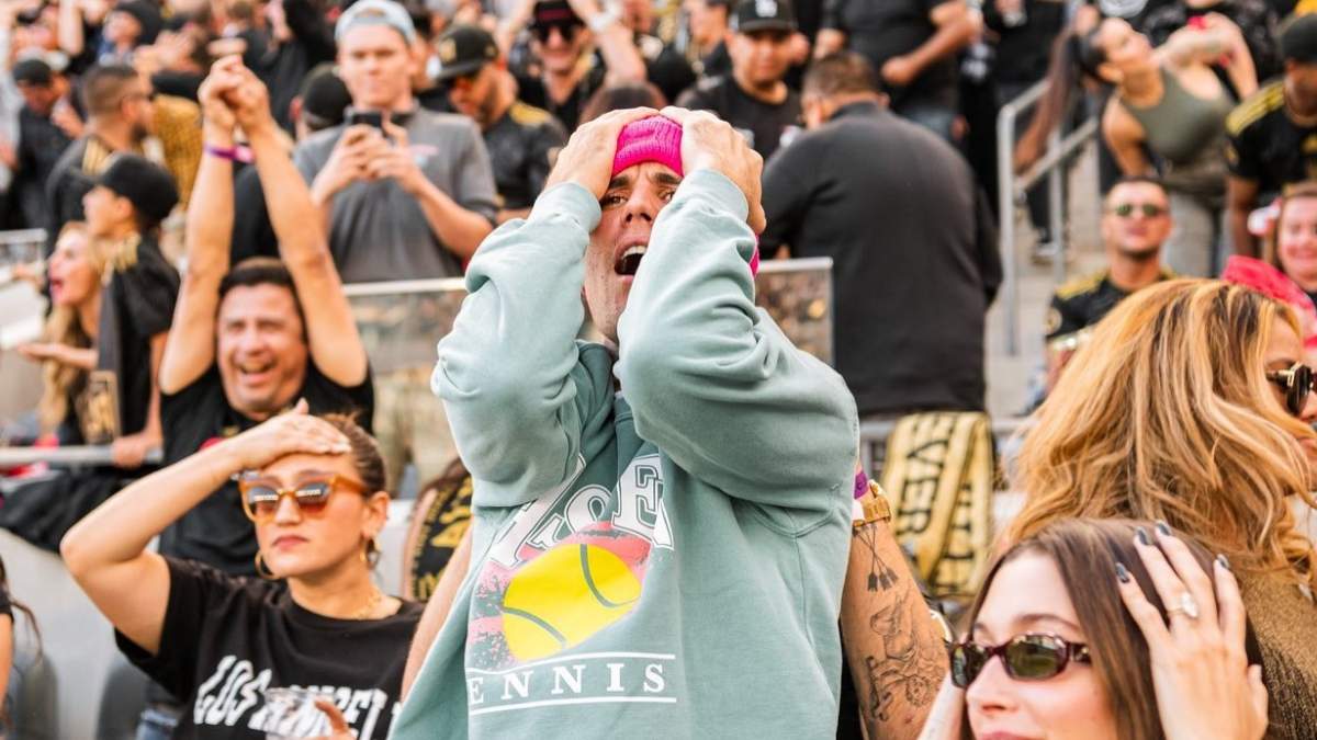 Justin Bieber en el partido de la final de Los Ángeles Football Club. 