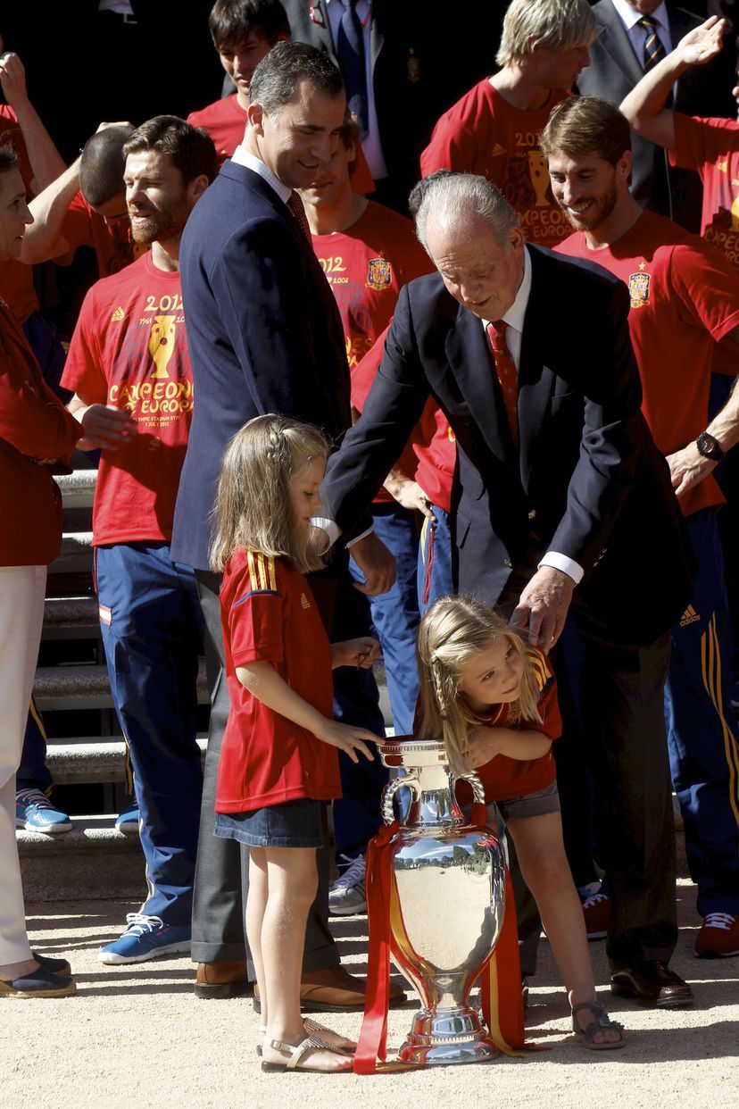 Las princesas con su abuelo el rey emerito