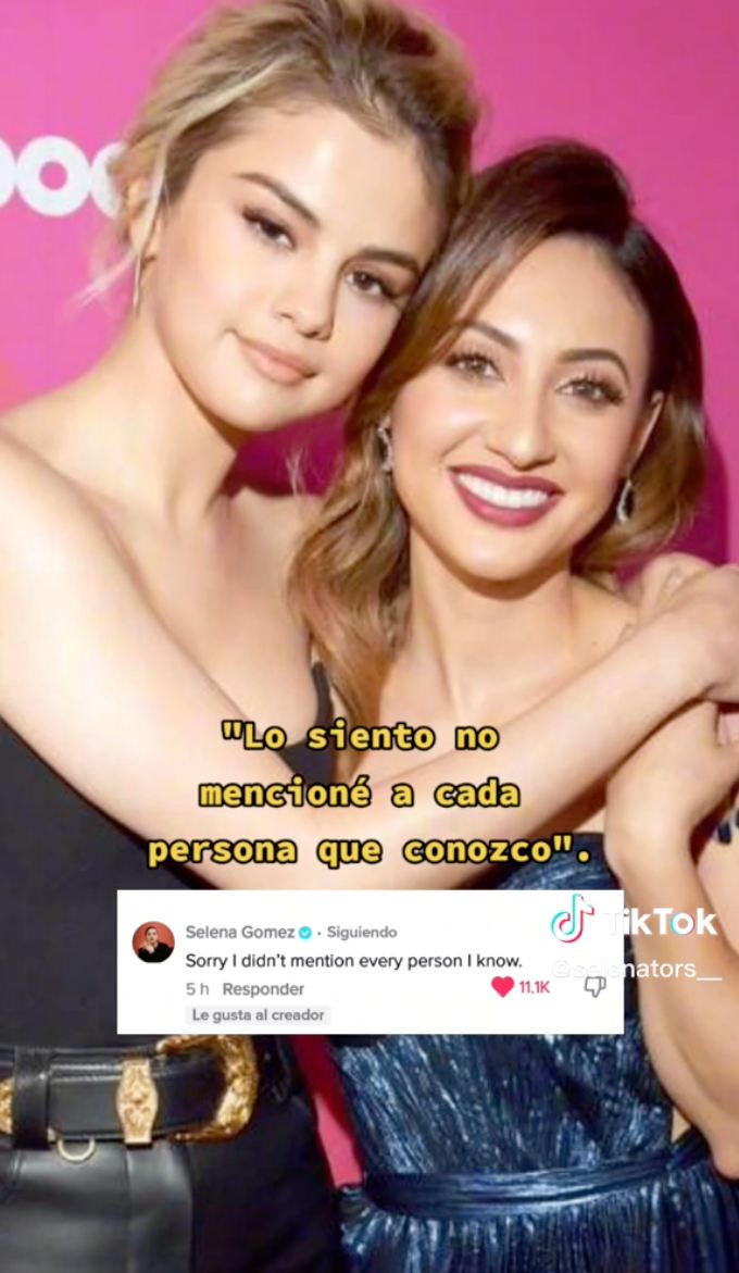 Selena reaccionó al drama sobre su supuesta enemistad con su donante Francia Raísa en un comentario en TikTok. 