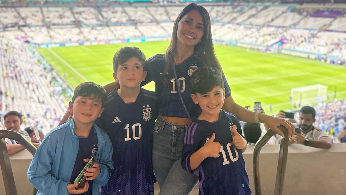 Hijos de Lionel Messi enloquecen a un jeque árabe durante el último partido de Argentina