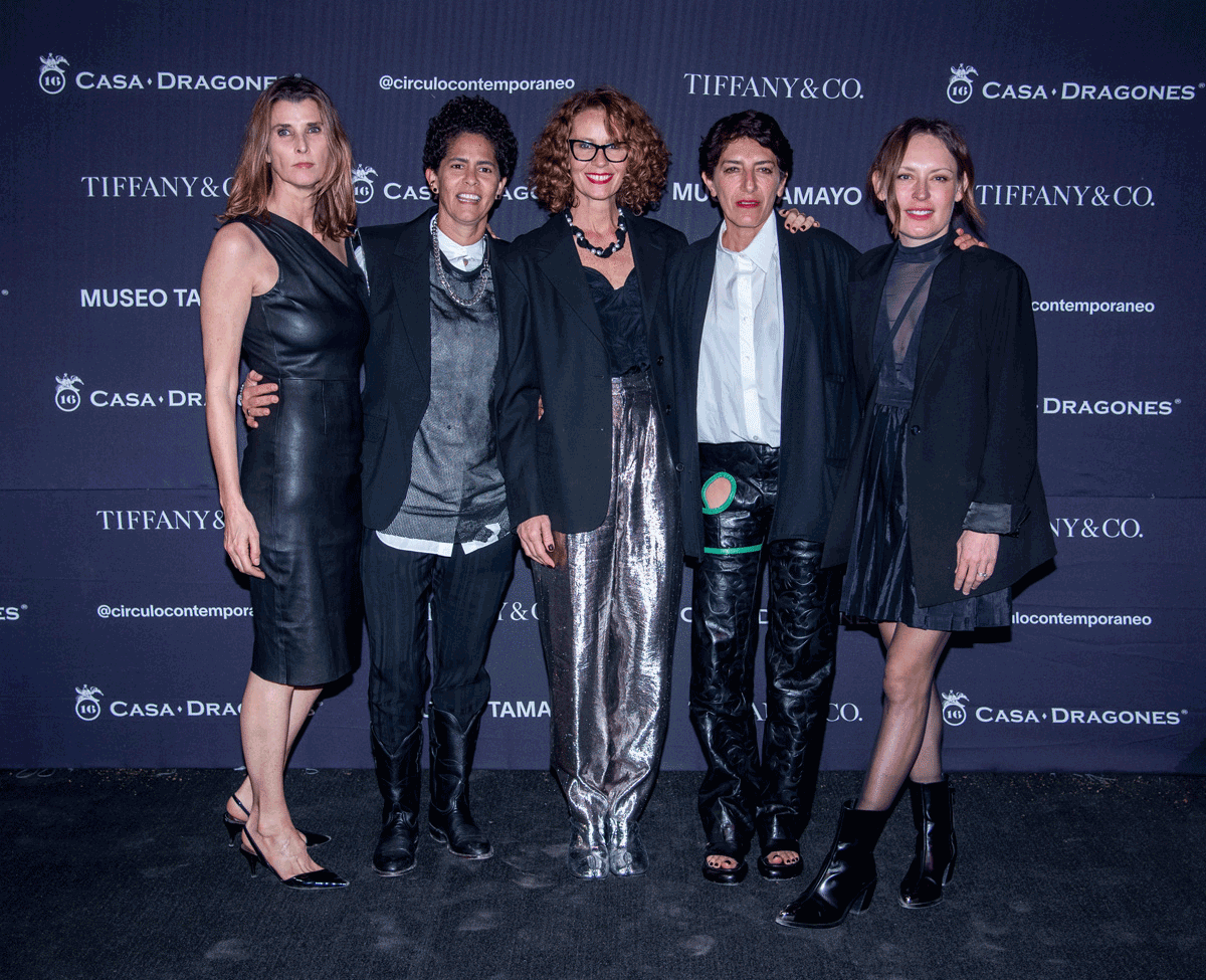 Rosario Nadal,  Julie Mehretu, Mónica Manzzuto, Naury Baghramian, Paulina Pobocha, en la Gala Tamayo.