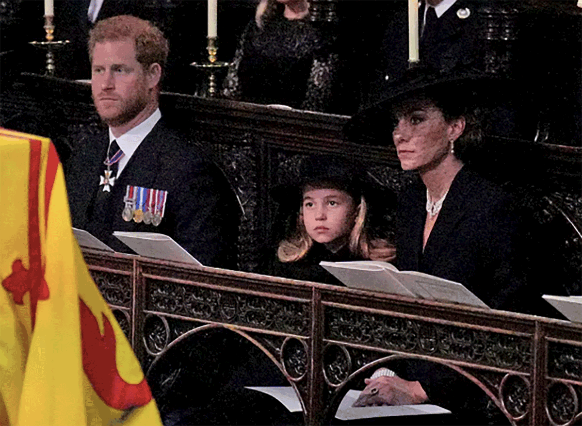 La última vez que vimos juntos a Harry y Charlotte fue en los funerales de la reina Isabel II.