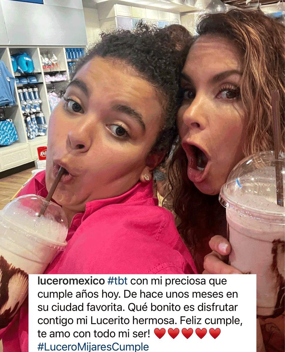 Lucero recordó con esta imagen lo divertida que es la vida al lado de su hija.