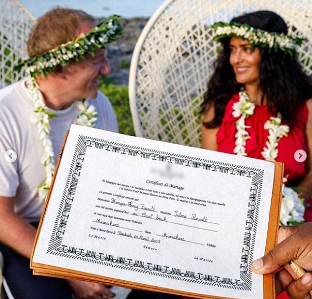 Renovación de votos de Salma Hayek y François Henri Pinault.