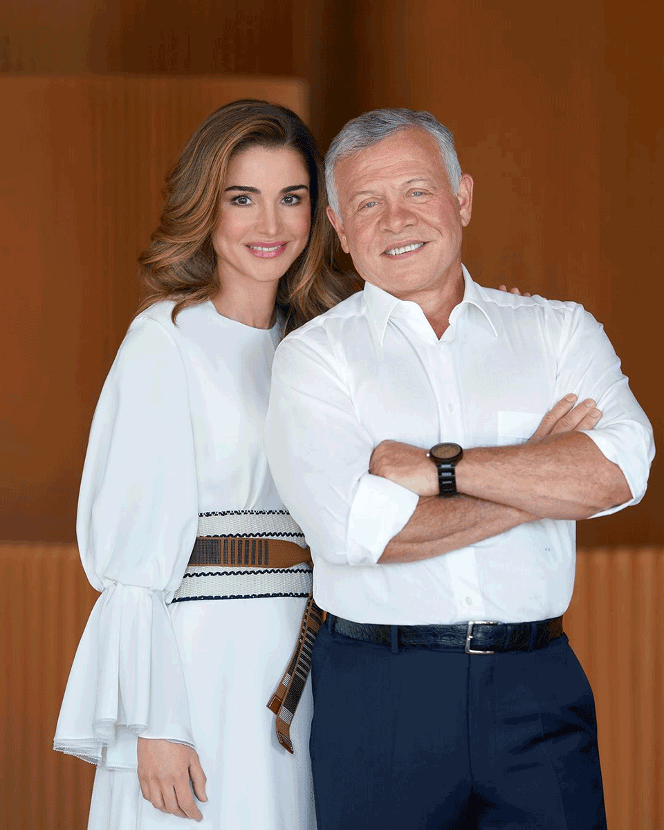 Rania de Jordania y el rey Abdalá II.