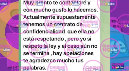 Esta fue la respuesta de Luis de Llano a un programa de televisión, en la que afirma que Sasha no estaría respetando el contrato de confidencialidad.
