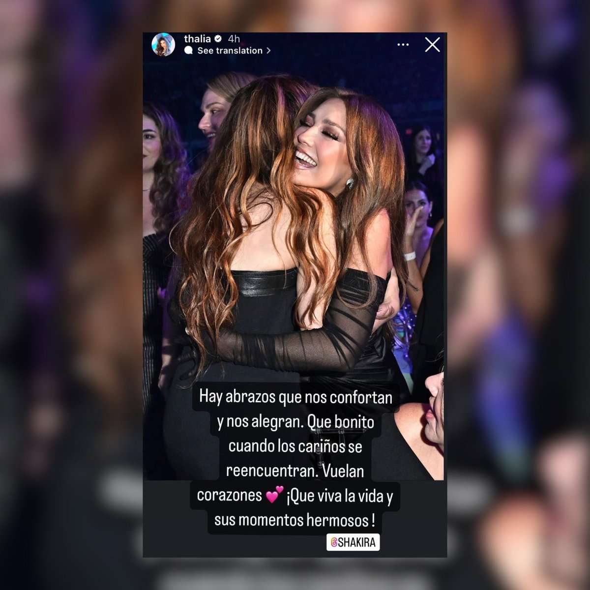 Shakira y Thalía y su encuentro en los premios Mujeres Latinas en la Música de la revista Billboard.