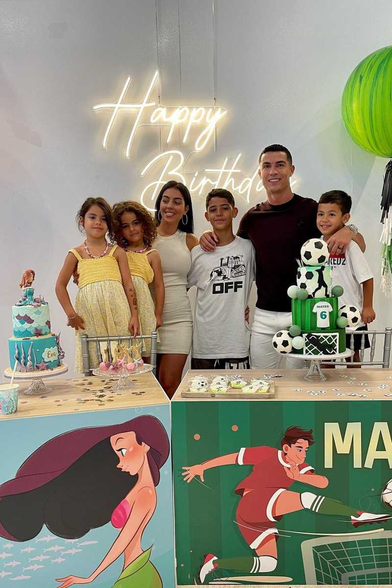 Georgina y Cristiano firmaron un acuerdo prenupcial desde la llegada de su primera hija biológica: Alana Martina. Aquí celebrando el cumpleaños de sus mellizos Eva y Mateo. 