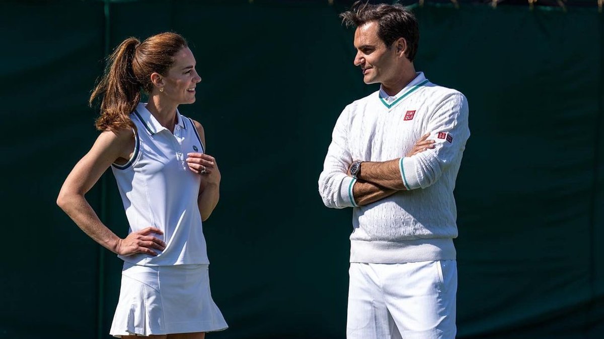 Kate Middleton y Roger Federer en Wimbledon