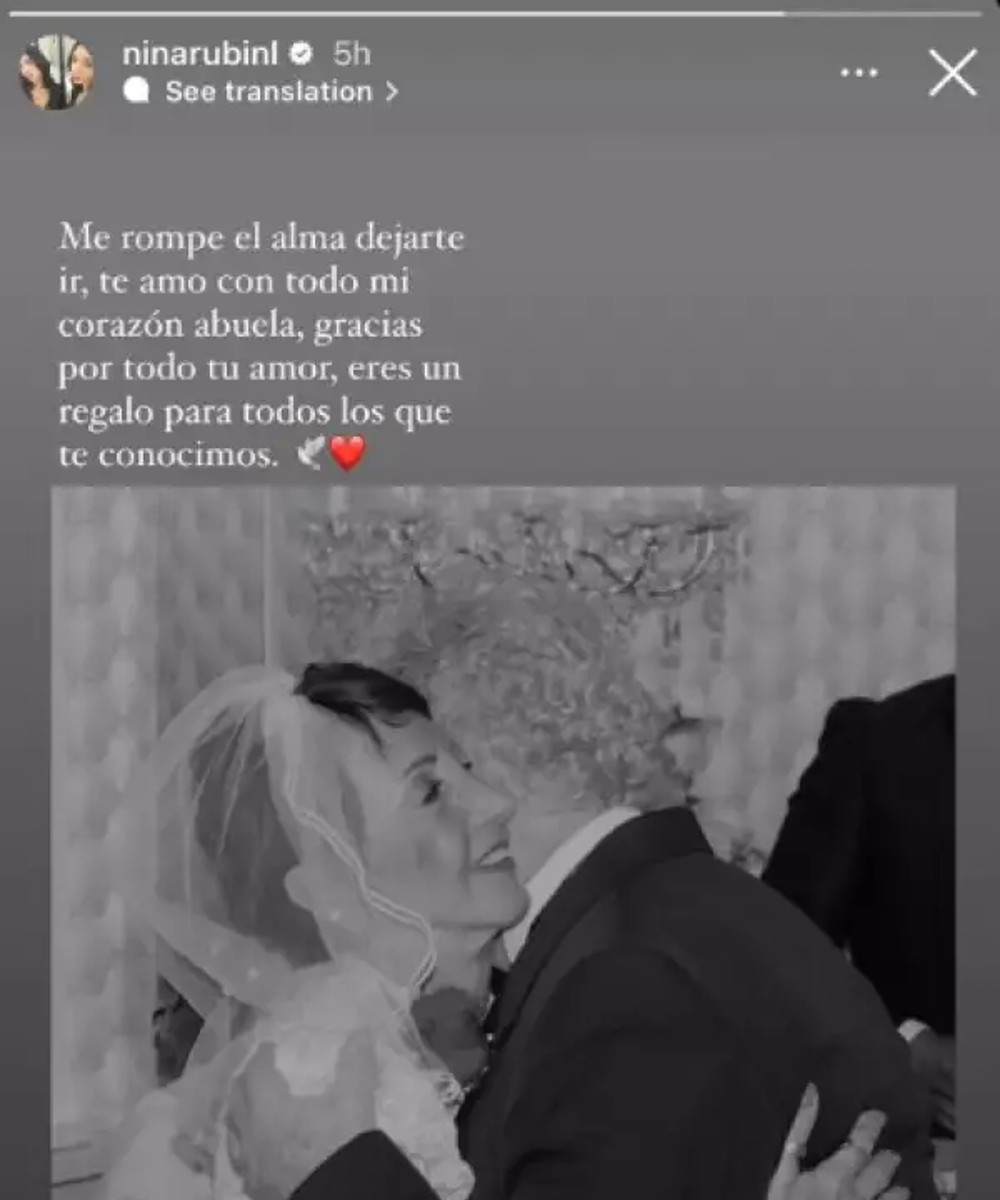 nina rubin, hija de andrea legarreta, se despidió de su abuelita.