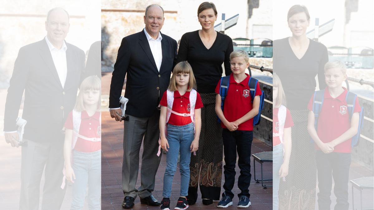 La princesa Charlène y el príncipe Alberto de Mónaco llevaron a sus hijos juntos a su primer día de escuela.