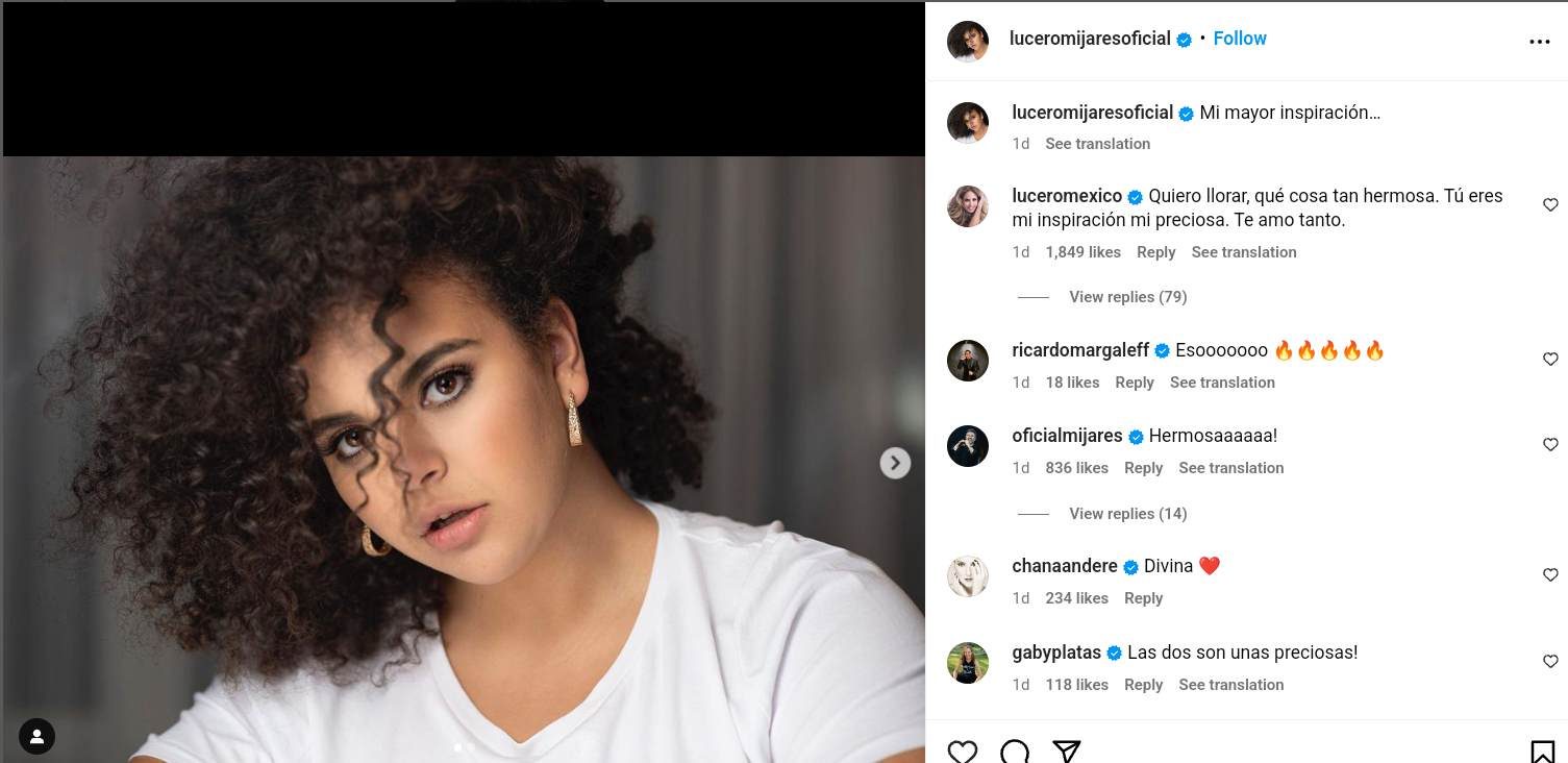 Lucero respondió conmovida al mensaje de su hija, Lucero Mijares (Foto: Instagram)