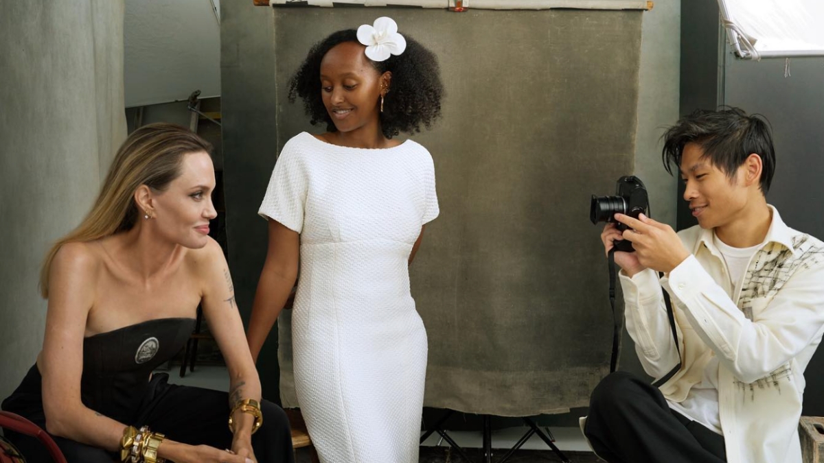 Angelina Jolie con Zahara y Pax. 