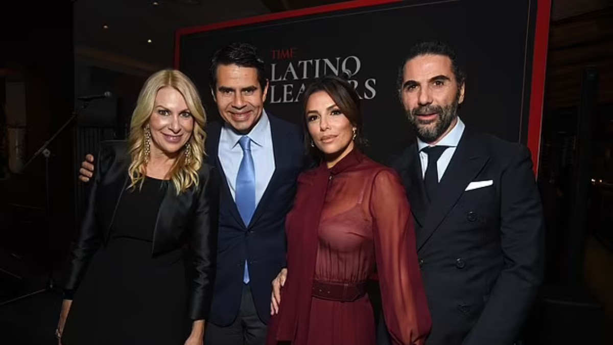 Eva Longoria brilla con look espectacular al lado de su esposo Pepe Bastón