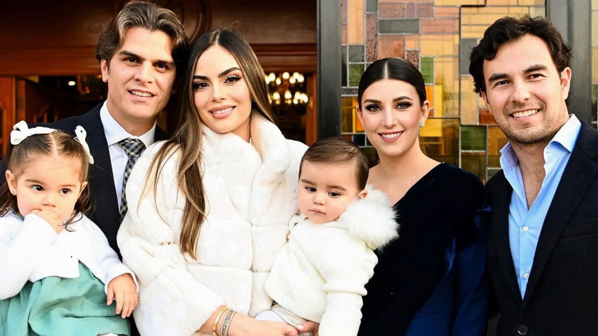 Ximena Navarrete y Juan Carlos Valladares eligen a Checo Pérez y su esposa como padrinos de bautizo de su hijo