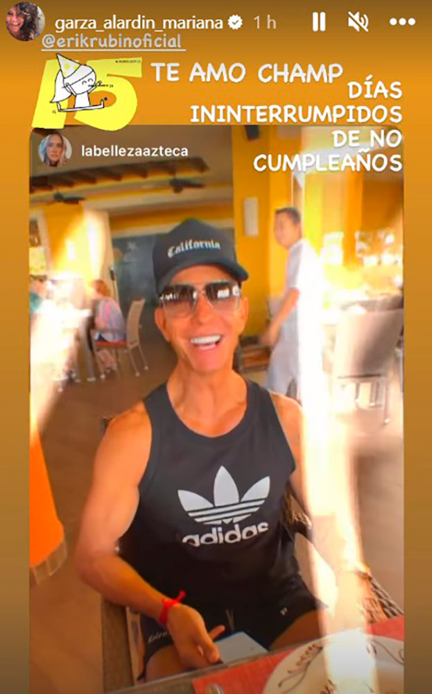 Erik Rubín inició sus festejos de cumpleaños en Tulum.