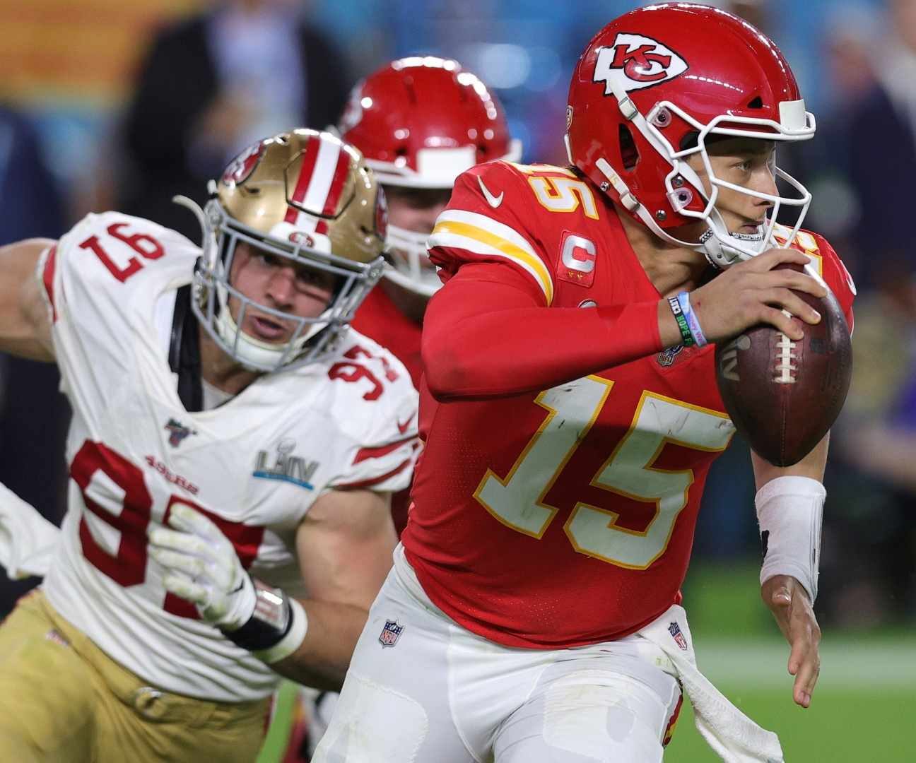 Los dos equipos que se disputan la copa del Super Bowl.