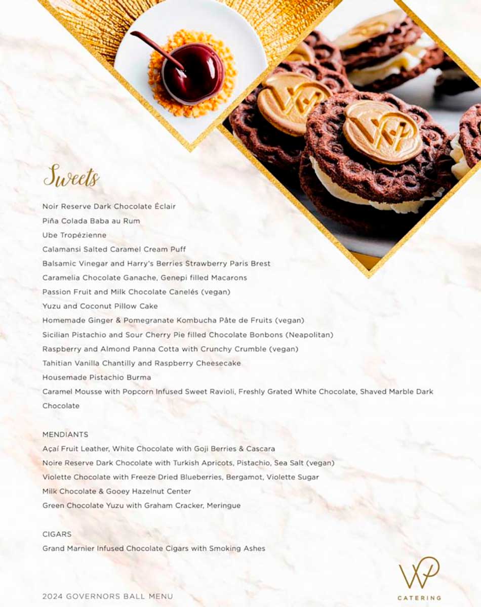 Postres menú Wolfgang Puck
