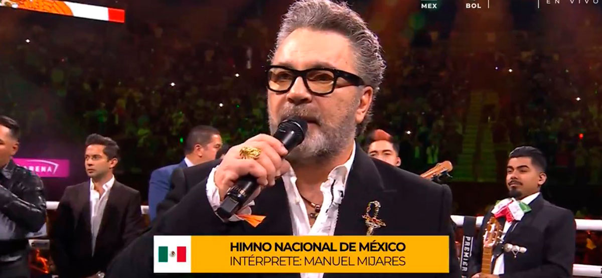 Mijares fue muy aplaudido en redes sociales por su extraordinaria entonación del Himno Nacional.