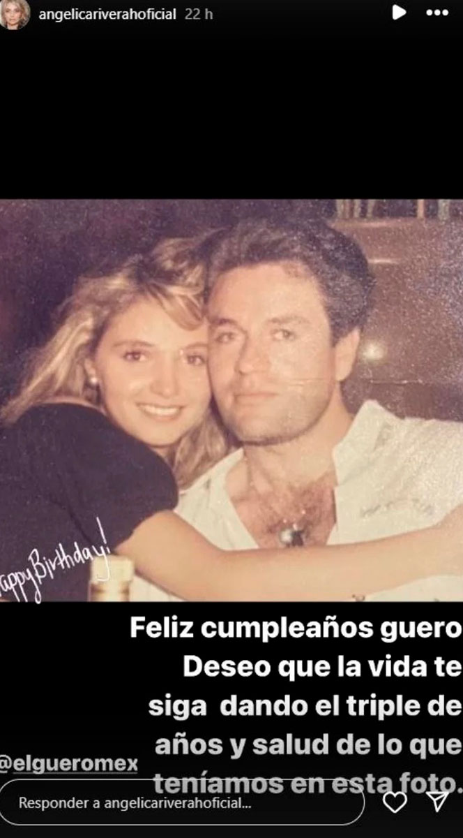 Angélica Rivera compartió una foto de cuando ella y el 'Güero' Castro eran pareja. 