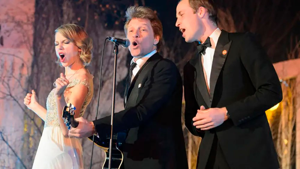 Taylor Swift, el príncipe William y Jon Bon Jovi