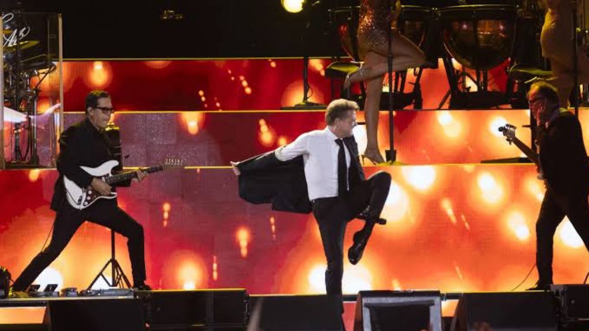 Luis Miguel en su concierto del 7 de julio en Madrid, España.
