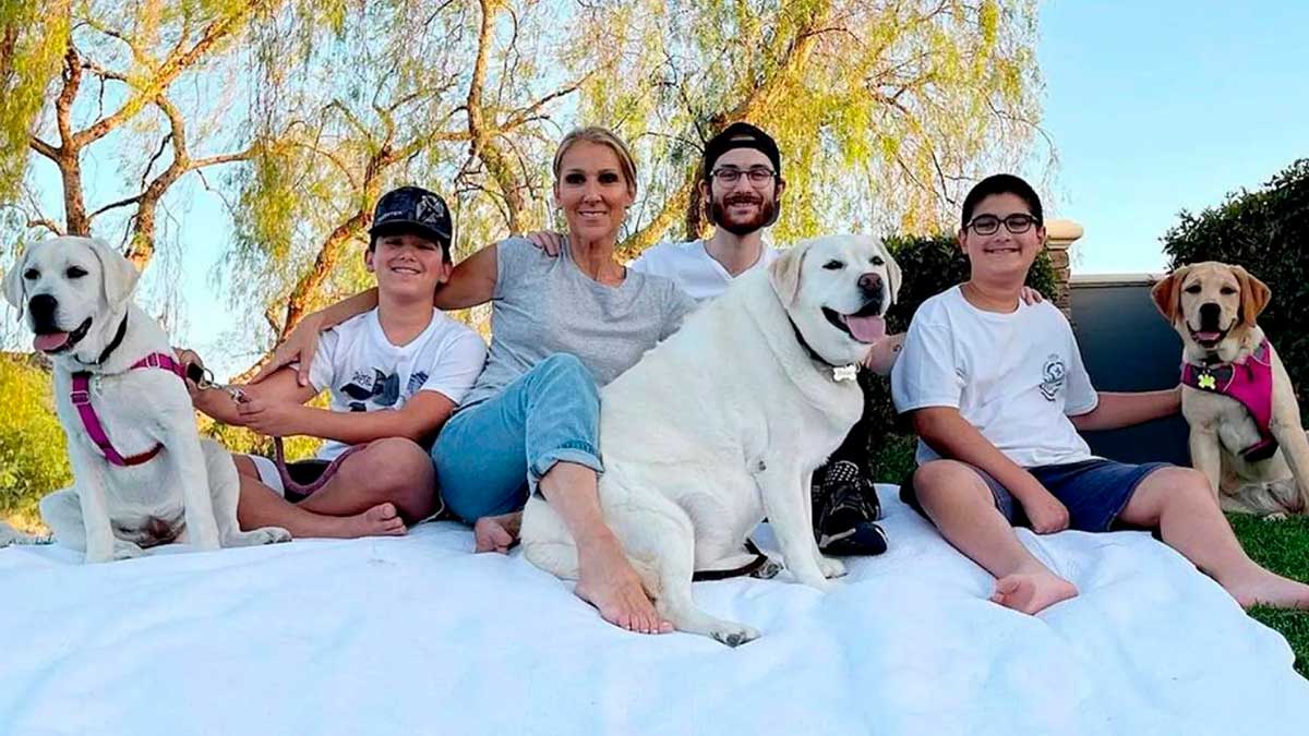 Céline Dion tiene tres hijos: René-Charles y los gemelos Nelson y Eddy.
