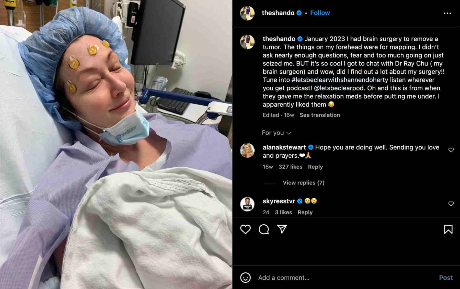 Fue en enero de 2023 cuando Shannen Doherty tuvo una cirugía cerebral para removerle un tumor.