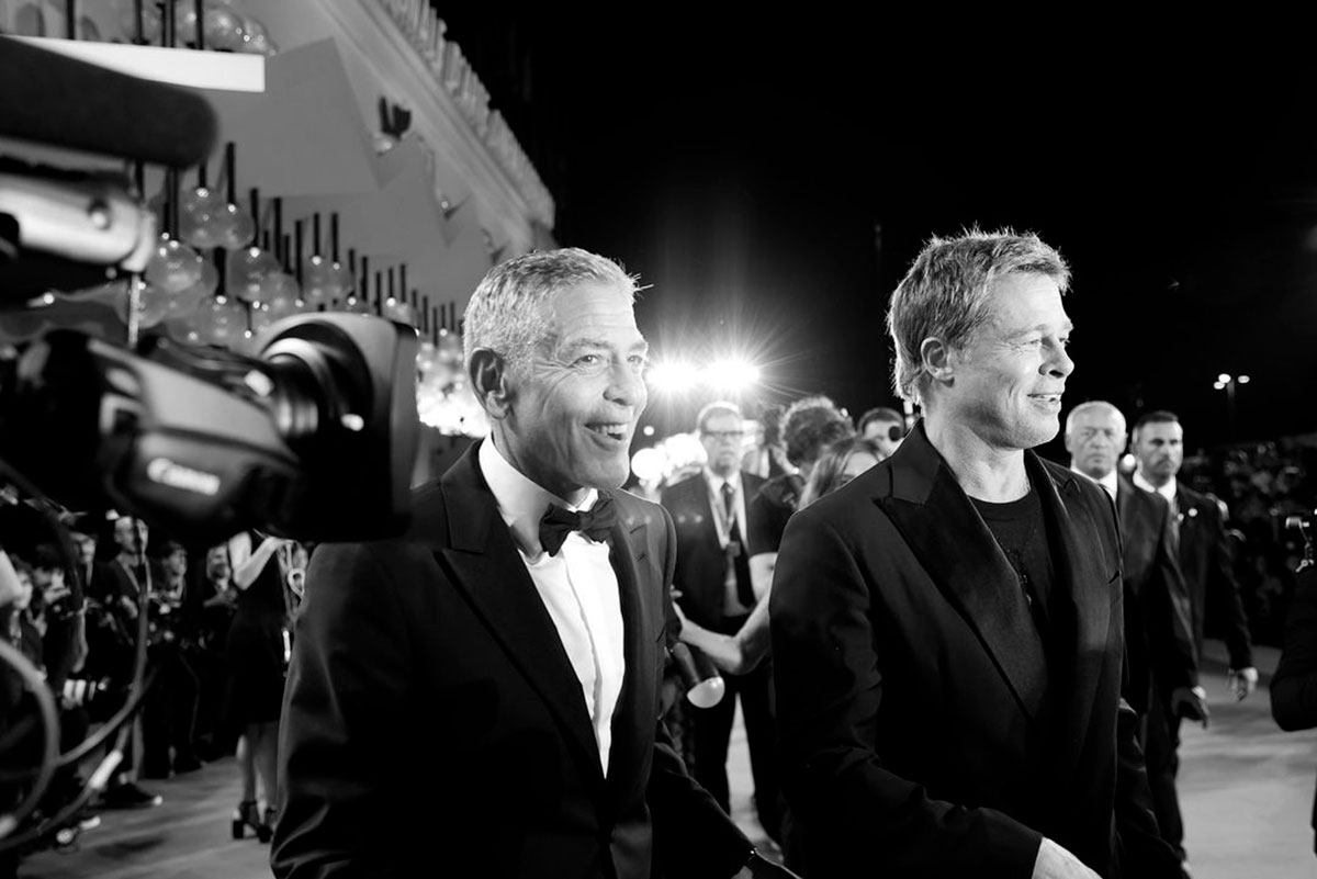 George Clooney y Brad Pitt colapsaron Venecia con su presencia. 