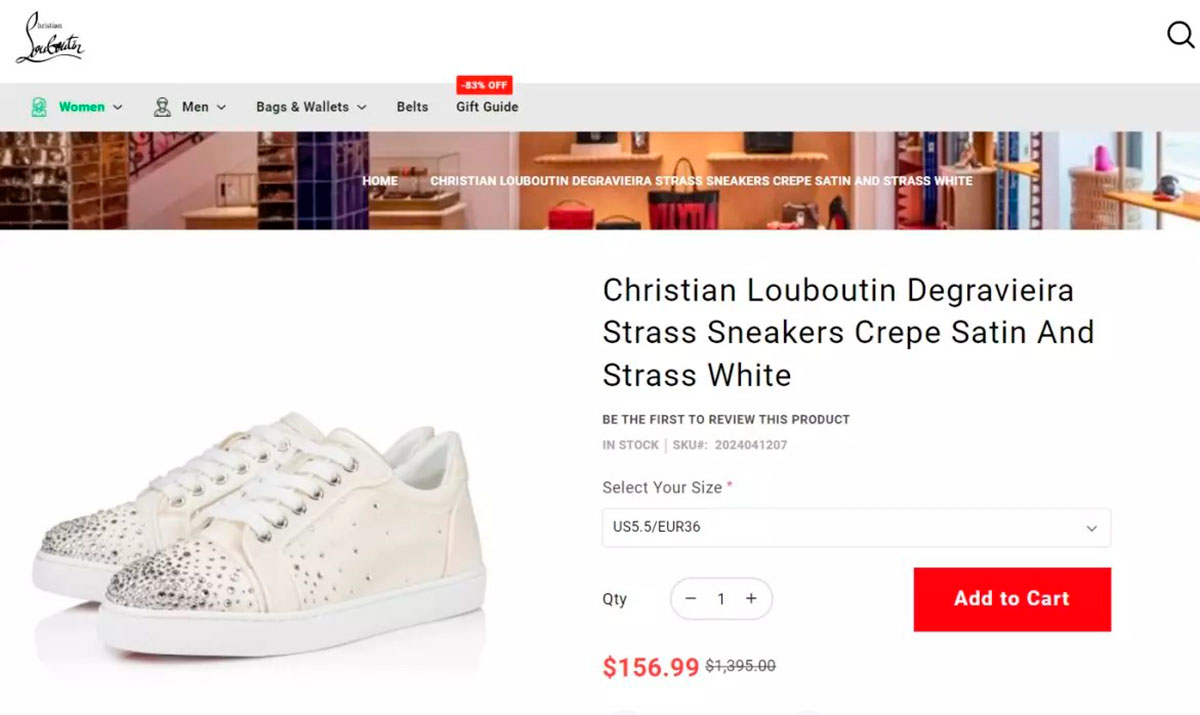 Para bailar cómodamente, Sofía Castro cambió los zapatos por estos tenis Christtian Louboutin.