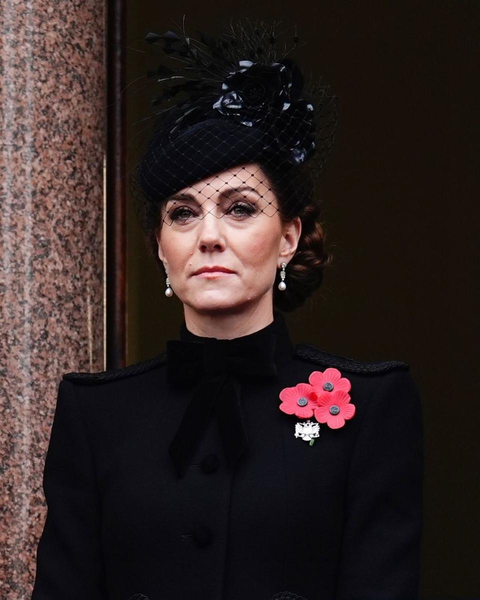 La princesa Kate Middleton se mostró sensible durante el Día del Recuerdo.