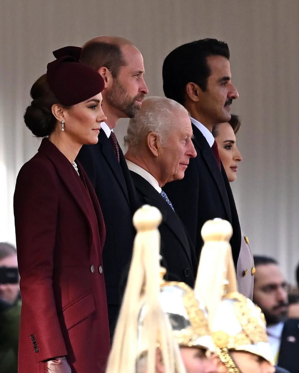 Kate Middleton reapareció durante la visita de Estado del emir de Qatar.