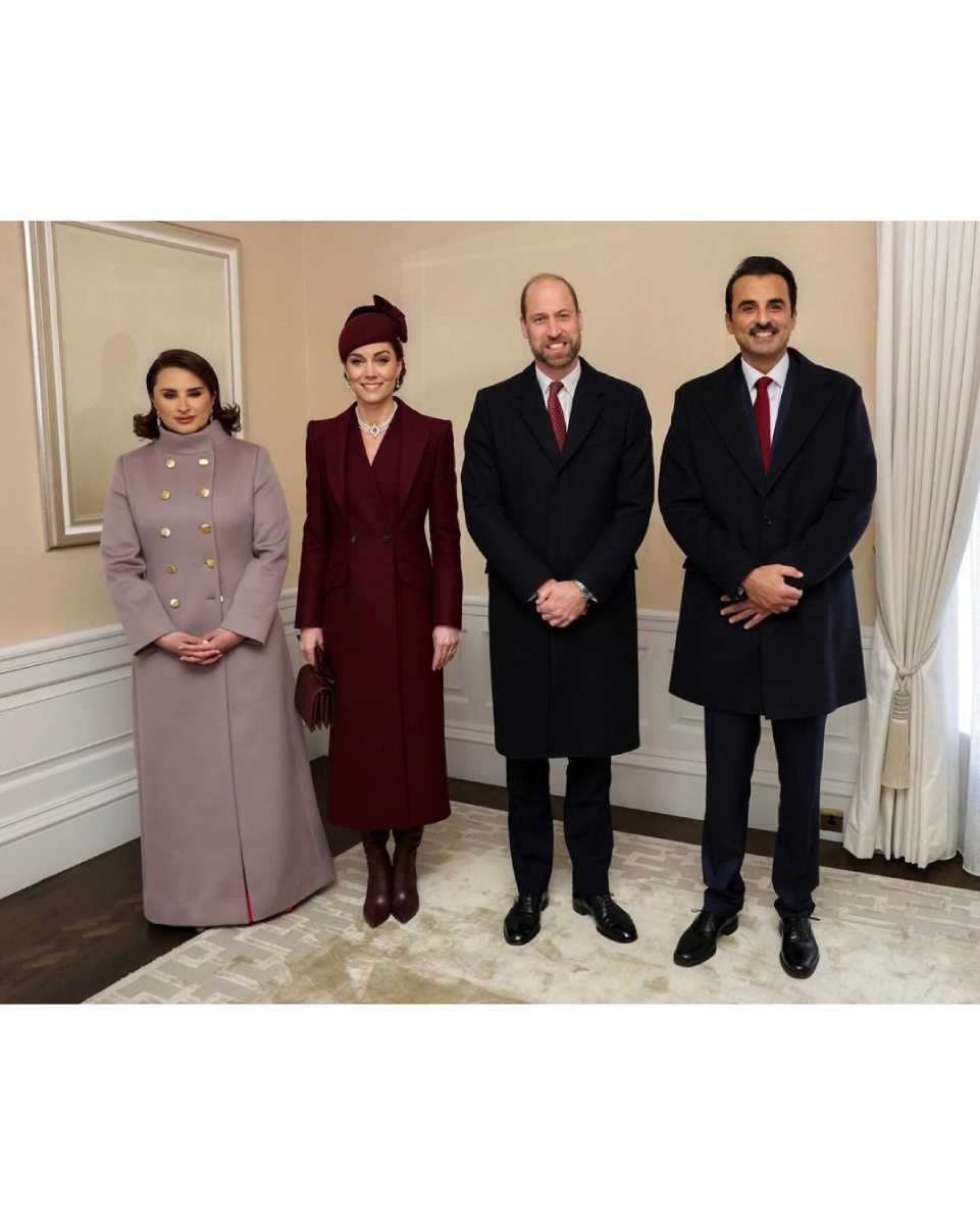 Los príncipes de Gales acudieron con el Emir y la jequesa de Qatar para darles la bienvenida