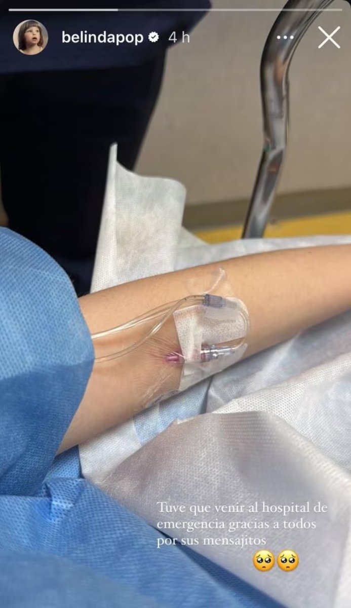 Belinda estuvo internada el viernes pasado.