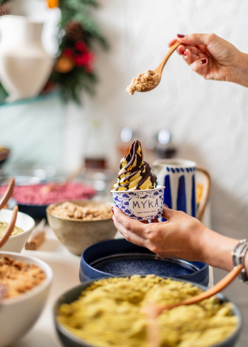 El helado Myka está hecho de yogurt griego con kéfir de cabra.