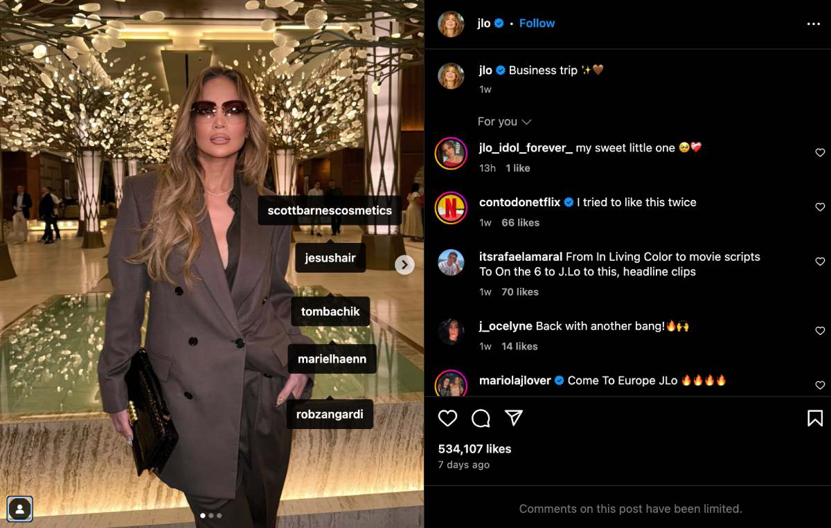 Jennifer Lopez estuvo en Dubai para dos conciertos y Jesús Guerrero estuvo entre su equipo de estilistas.