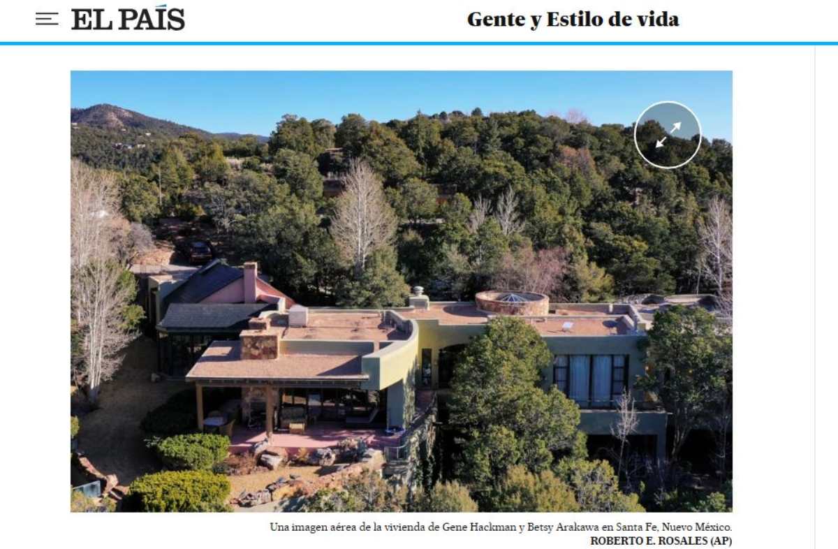 La casa de Gene Hackman y Betsy Arakawa en Santa Fe, Nuevo México.